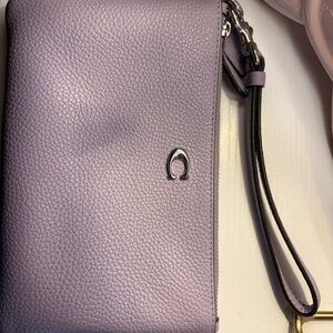 Coach Lavender Leather Wristlet